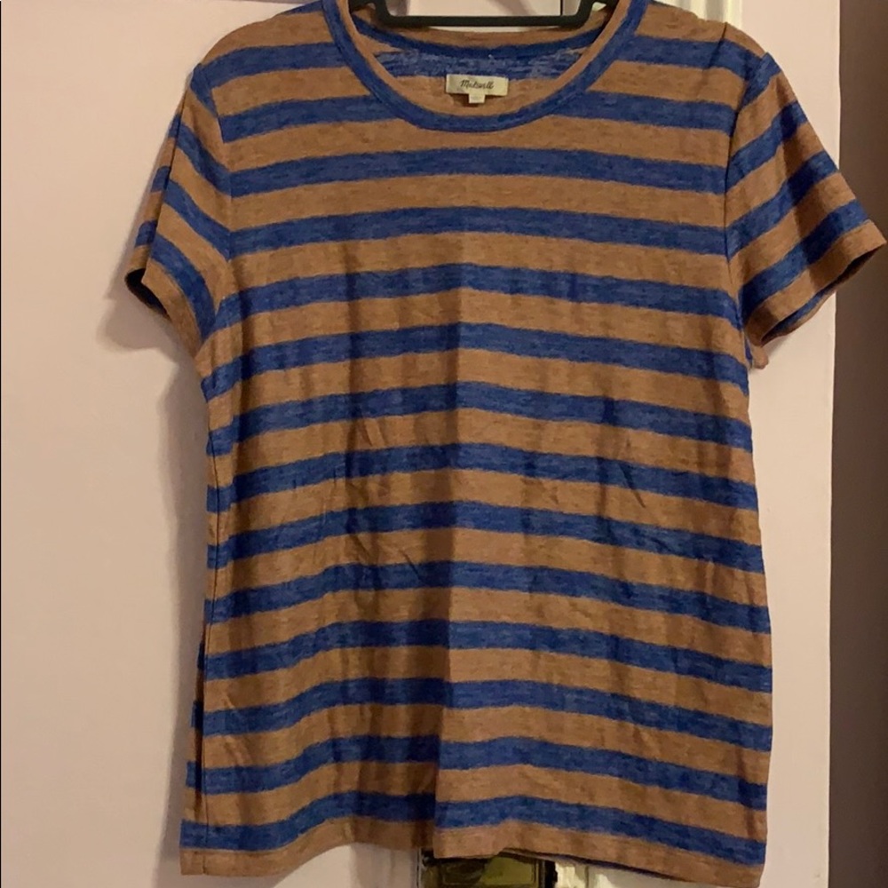 Madewell striped linen like t shirt